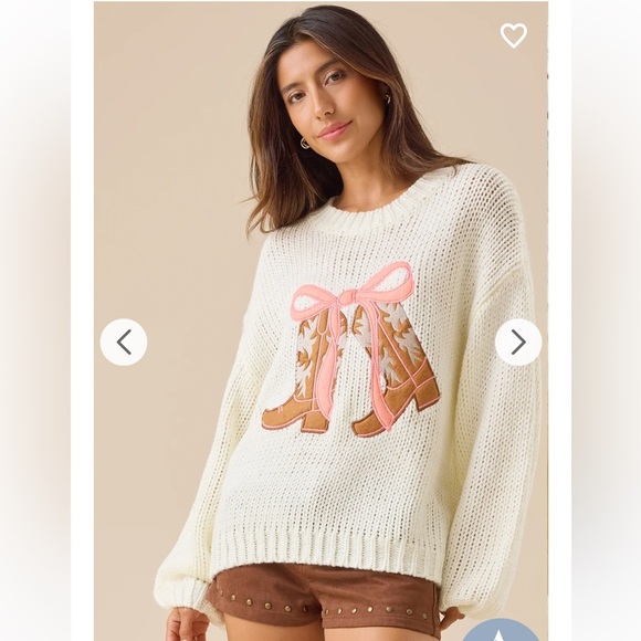 Altar'd State Sweaters - New with tags Altar’d State Jessie Boot & Bow Sweater